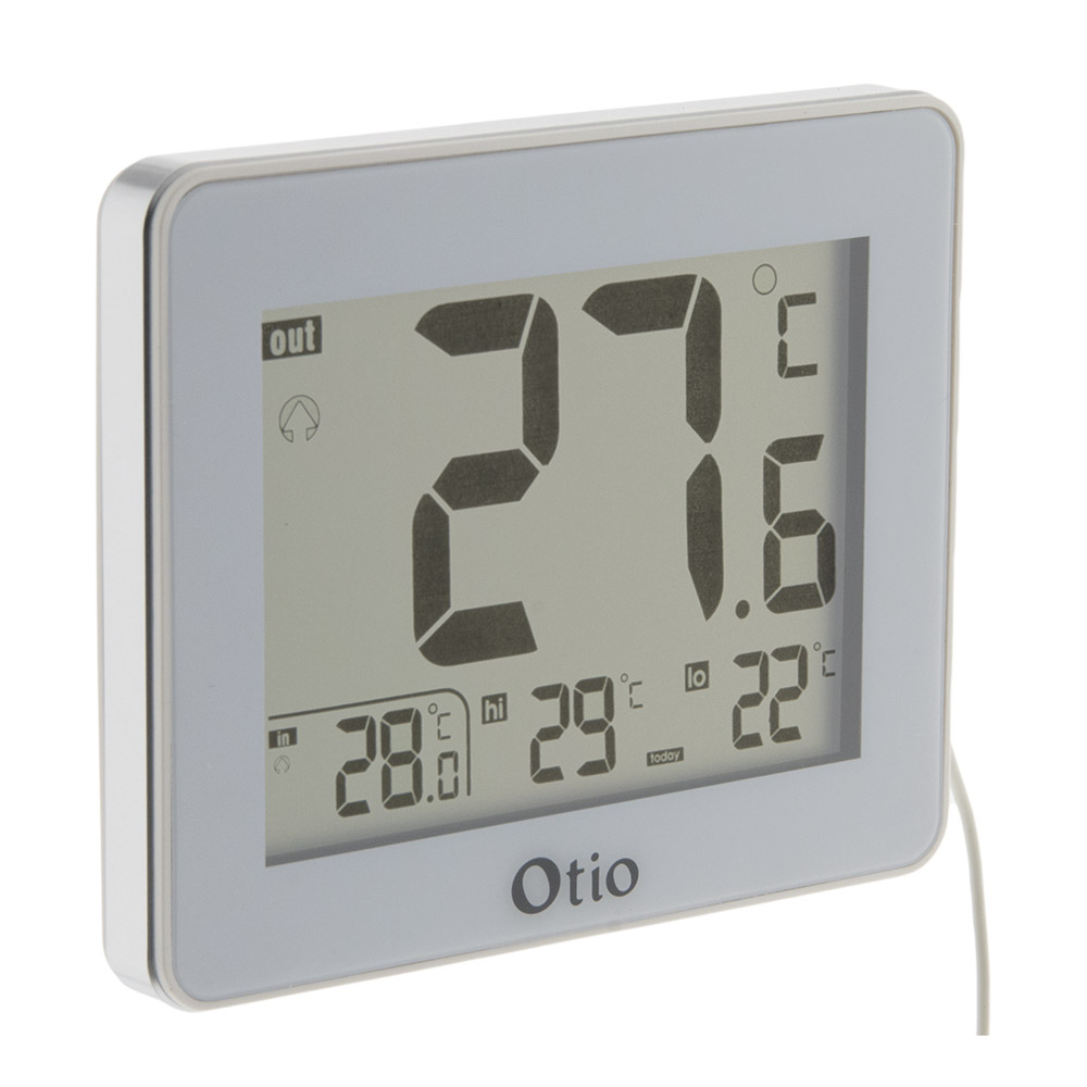 Thermomètre intérieur / Extérieur filaire Noir - Otio