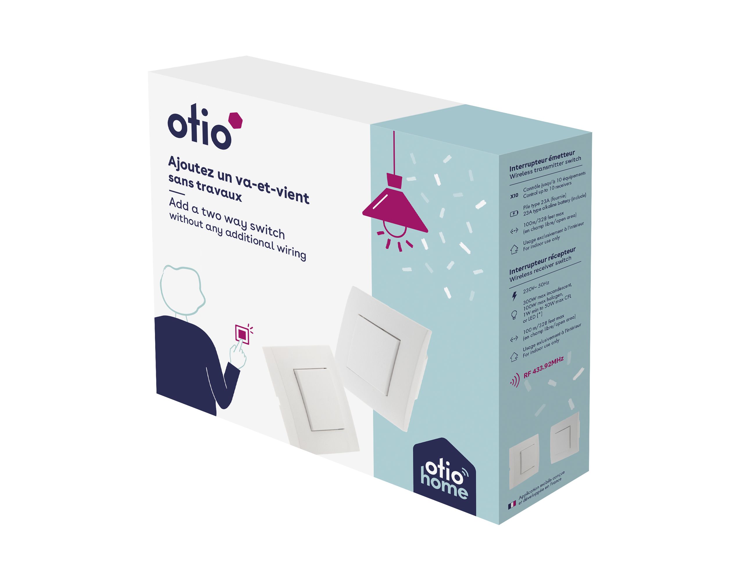 Interrupteur Sans Fil Et Sans Pile Interrupteur va et vient sans fil connecté | Otio