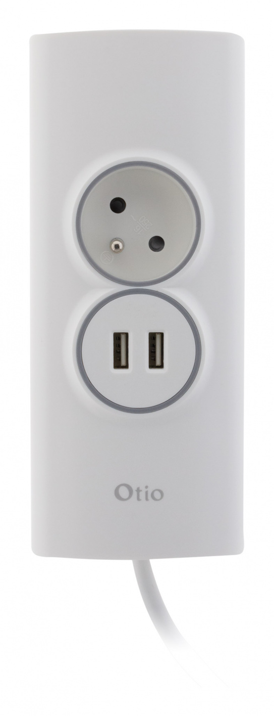 Multiprise clipsable 2 prises avec prises USB A et USB C 1,5m blanc OTIO, 1538604, Electricité et domotique