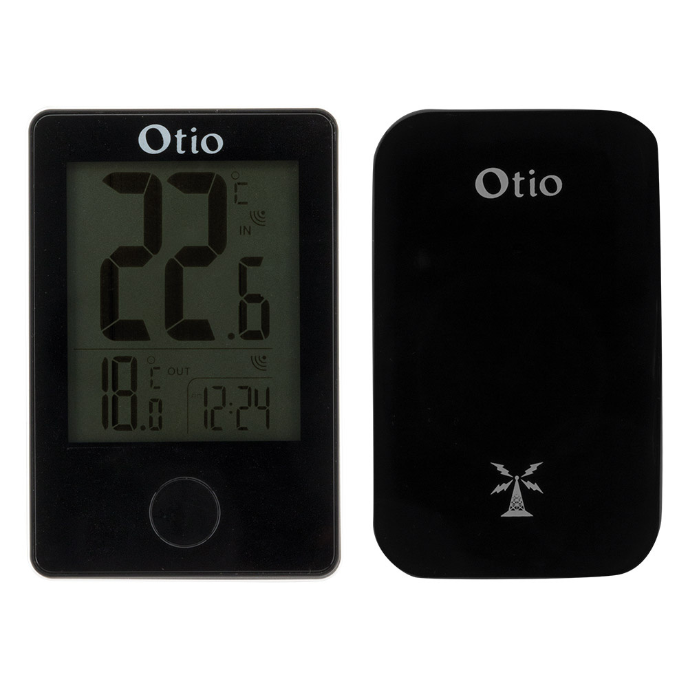 Thermomètre avec sonde filaire intérieur/extérieur noir - OTIO